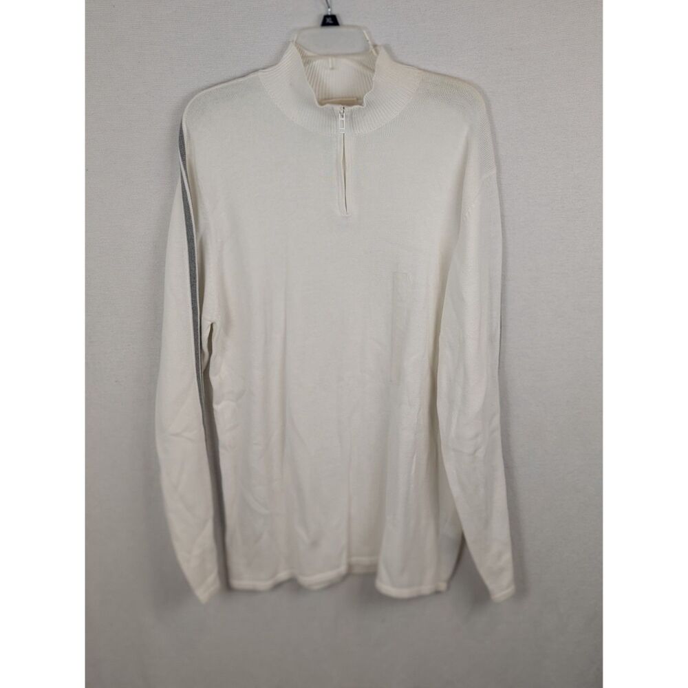DKNY Jeans Quarter Zip Sweater White Men's Size XL NWT